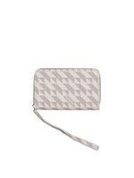 Carteira feminina pequena com alça monograma bg bege