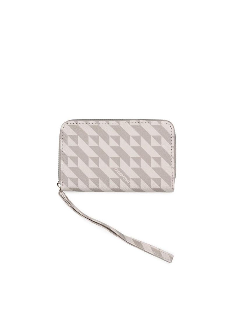 Carteira feminina pequena com alça monograma bg bege