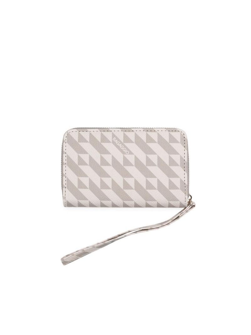 Carteira feminina pequena com alça monograma bg bege