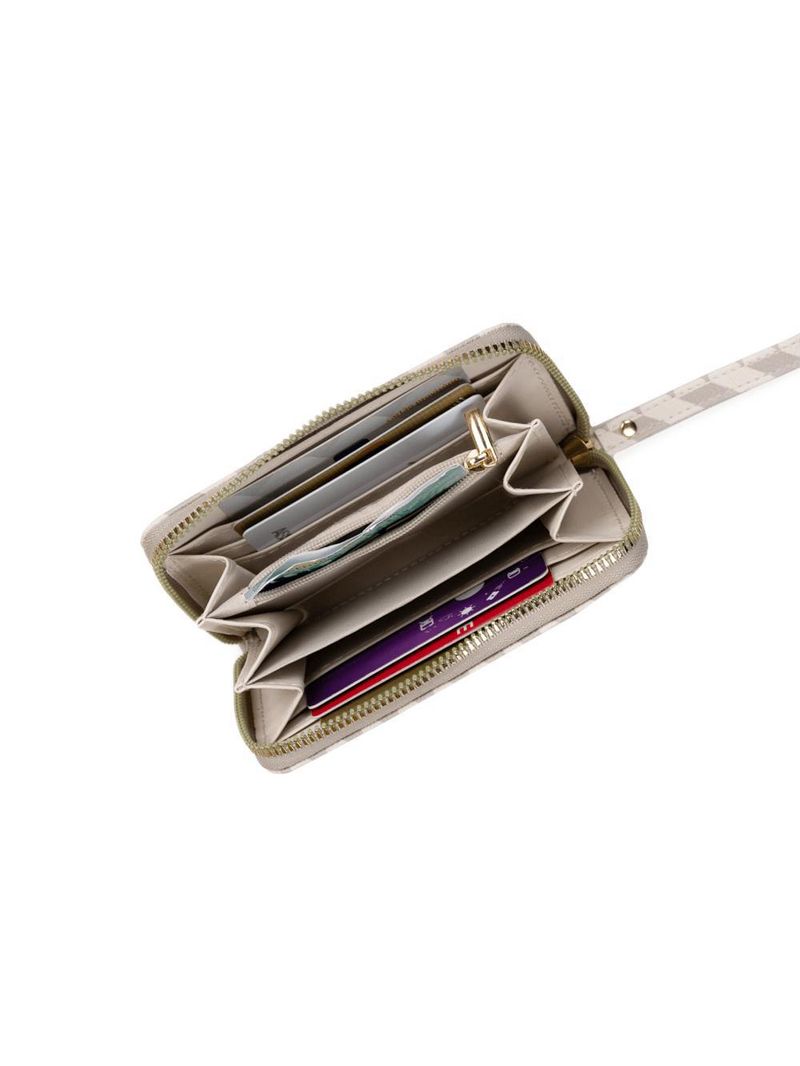 Carteira feminina pequena com alça monograma bg bege