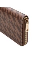 Carteira feminina média com zíper monograma bg marrom