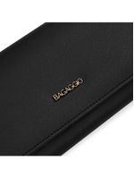 Carteira feminina com alça removível safiano preta