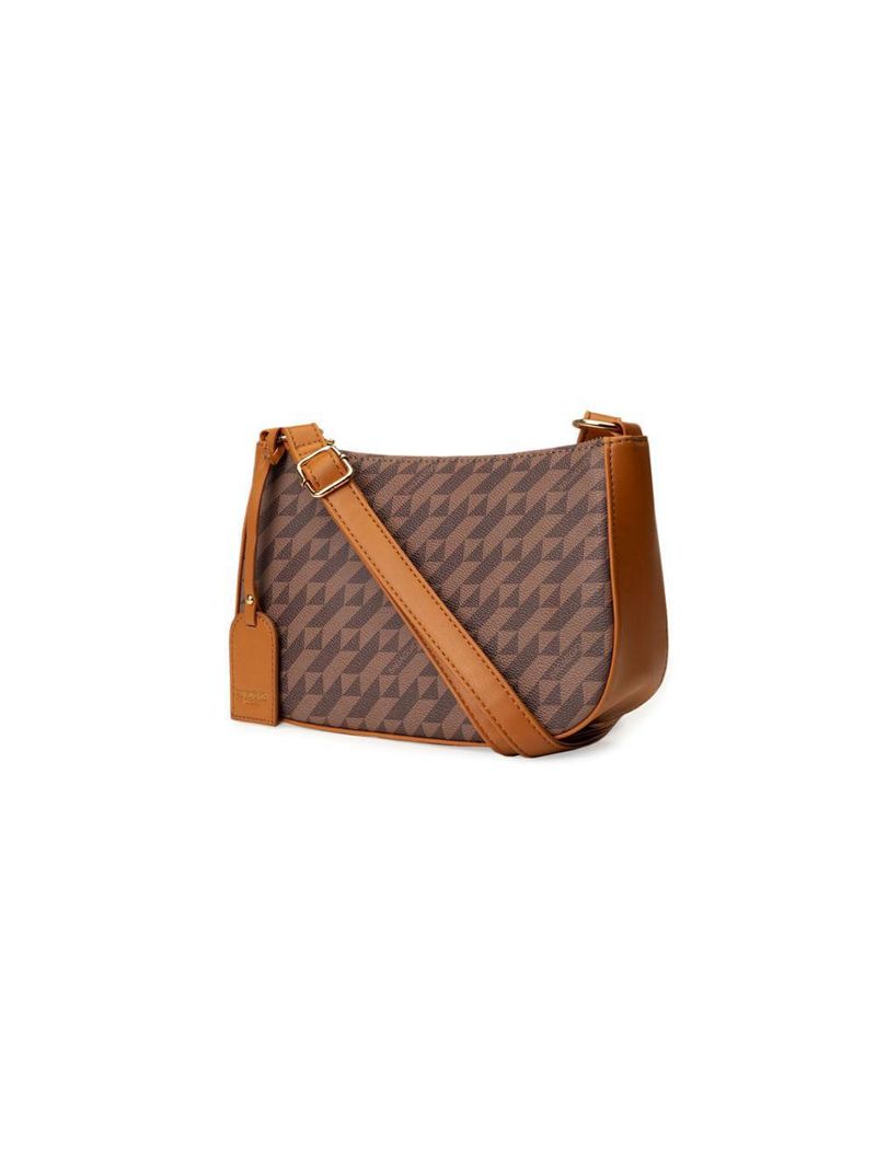 Bolsa transversal feminina pequena monograma bg marrom