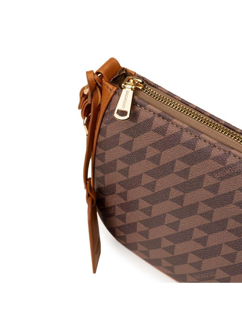 Bolsa transversal feminina pequena monograma bg marrom
