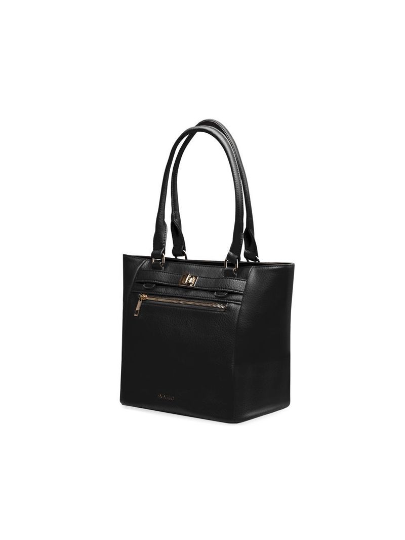 Bolsa de ombro feminina tote torniquete preta