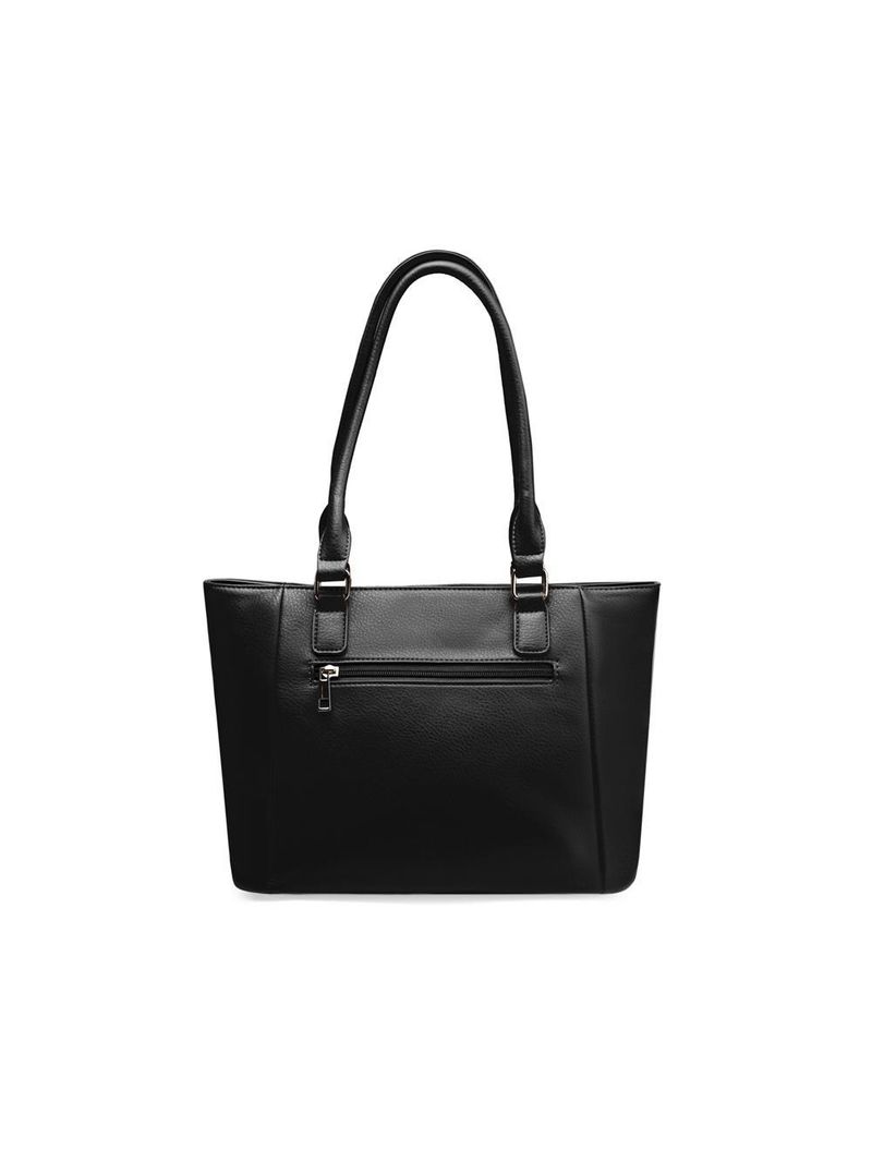 Bolsa de ombro feminina tote torniquete preta