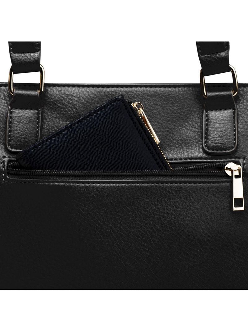 Bolsa de ombro feminina tote torniquete preta