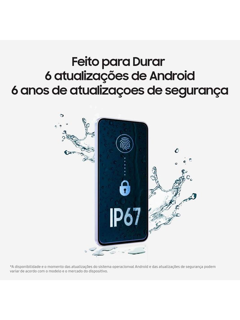 Smartphone samsung galaxy a56 5g preto 256gb 8gb ram, câmera tripla até 50mp, tela super amoled 67", ip67, nfc, vídeo hdr e recursos ai