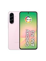 Smartphone samsung galaxy a56 5g rosa 256gb 8gb ram, câmera tripla até 50mp, tela super amoled 67", ip67, nfc, vídeo hdr e recursos ai
