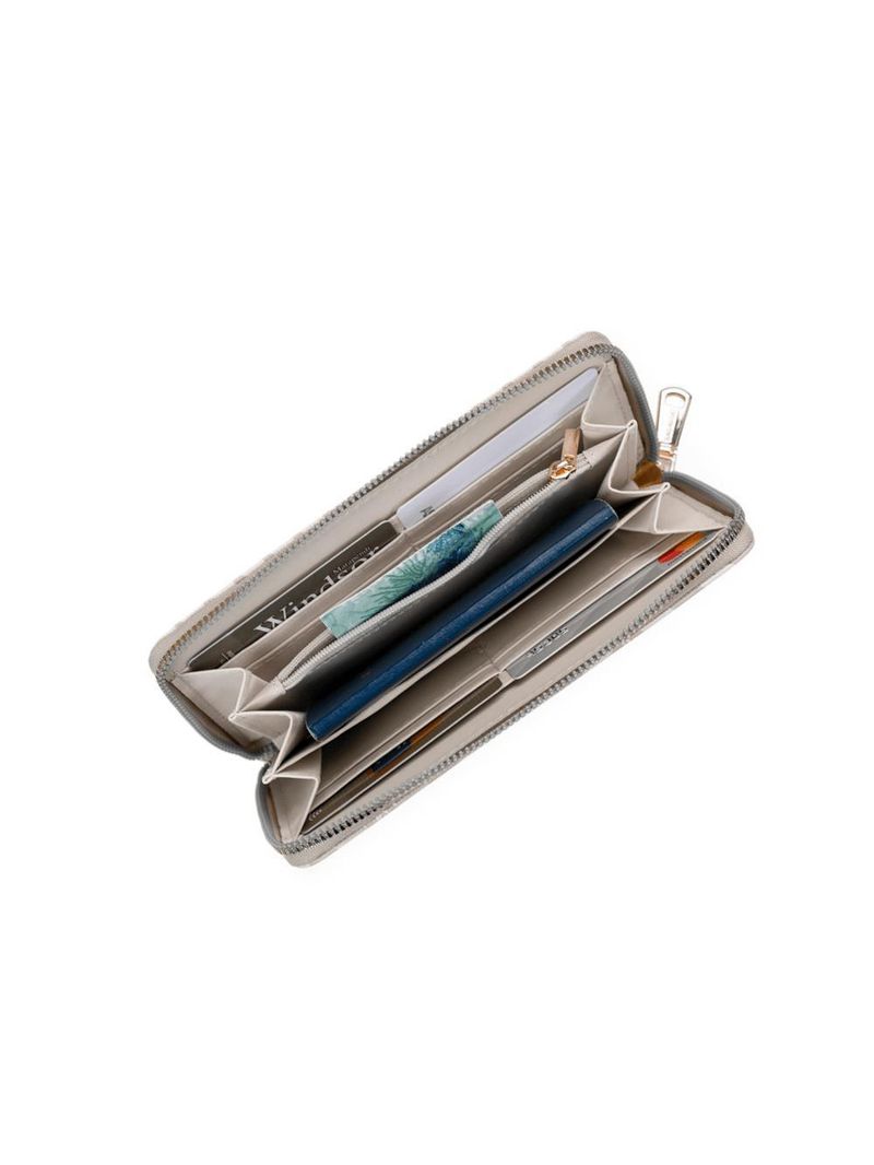 Carteira feminina média com zíper monograma bg bege