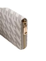 Carteira feminina média com zíper monograma bg bege