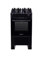 Fogão atlas 4 bocas mônaco top glass com mesa de vidro e acendimento automático bivolt – preto