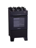 Fogão atlas 4 bocas mônaco top glass com mesa de vidro e acendimento automático bivolt – preto