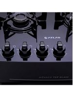 Fogão atlas 4 bocas mônaco top glass com mesa de vidro e acendimento automático bivolt – preto