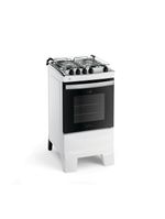 Fogão atlas 4 bocas agile up com mesa de inox, grade dupla no forno e acendimento automático bivolt - branco