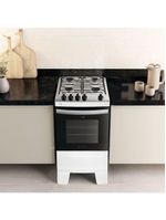 Fogão atlas 4 bocas agile up com mesa de inox, grade dupla no forno e acendimento automático bivolt - branco