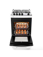 Fogão atlas 4 bocas agile up com mesa de inox, grade dupla no forno e acendimento automático bivolt - branco