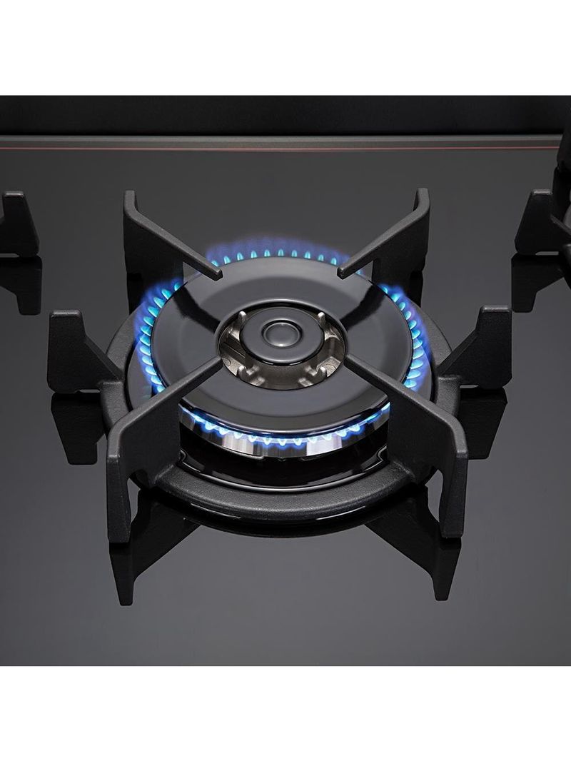 Fogão dako 5 bocas magister com mesa de vidro e acendimento automático bivolt - preto