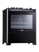 Fogão dako 5 bocas magister com mesa de vidro e acendimento automático bivolt - preto