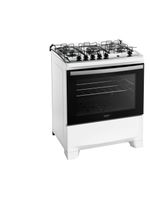Fogão 5 bocas dako supreme com mesa em inox e acendimento automático branco – bivolt