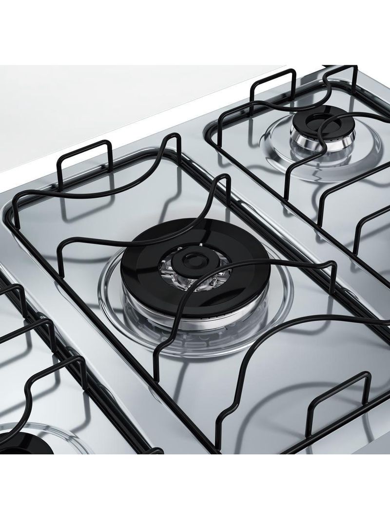 Fogão 5 bocas dako supreme com mesa em inox e acendimento automático branco – bivolt