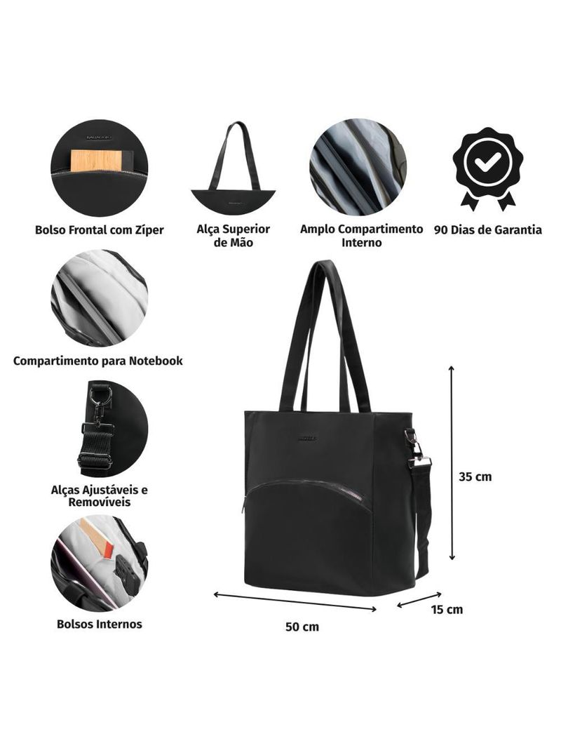 Bolsa executiva feminina donna preta