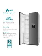 Geladeira Philco Frost Free Inverter Side By Side 434L PRF535ID Inox 110V