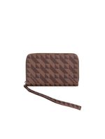 Carteira feminina pequena com alça monograma bg marrom