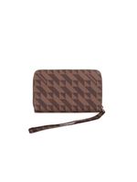 Carteira feminina pequena com alça monograma bg marrom