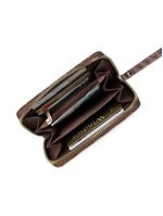 Carteira feminina pequena com alça monograma bg marrom