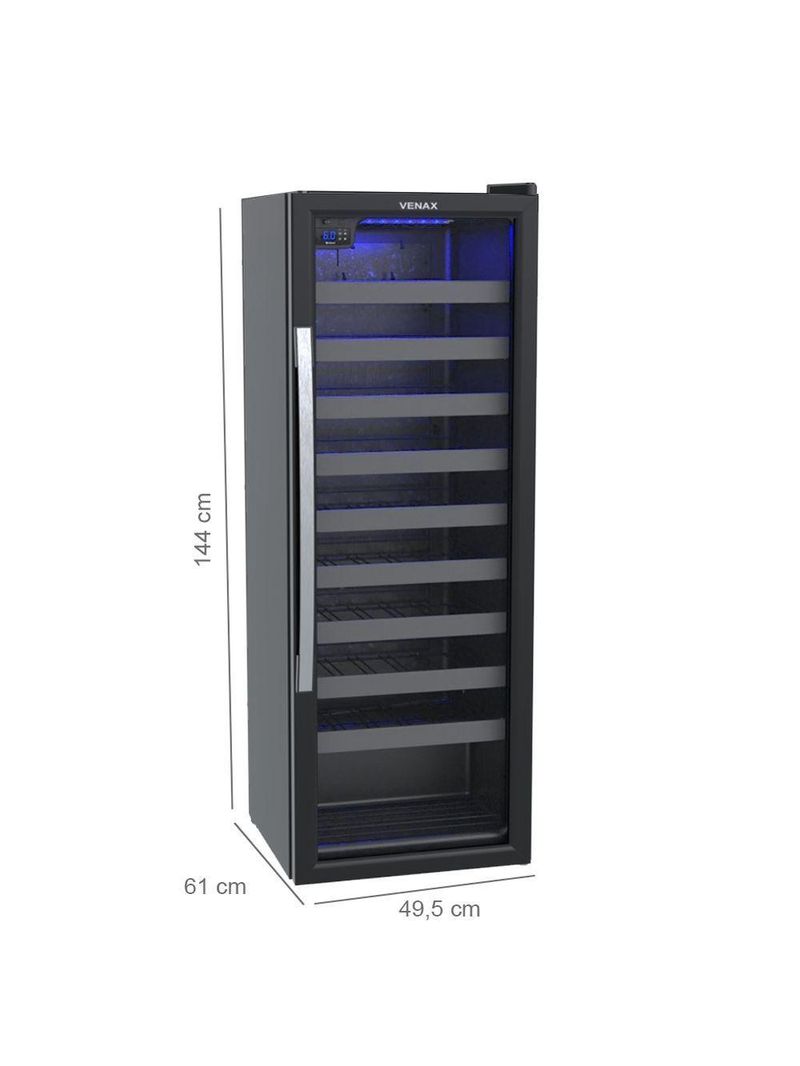 Adega Climatizada Venax Piubella 200 Preta 209L 220V