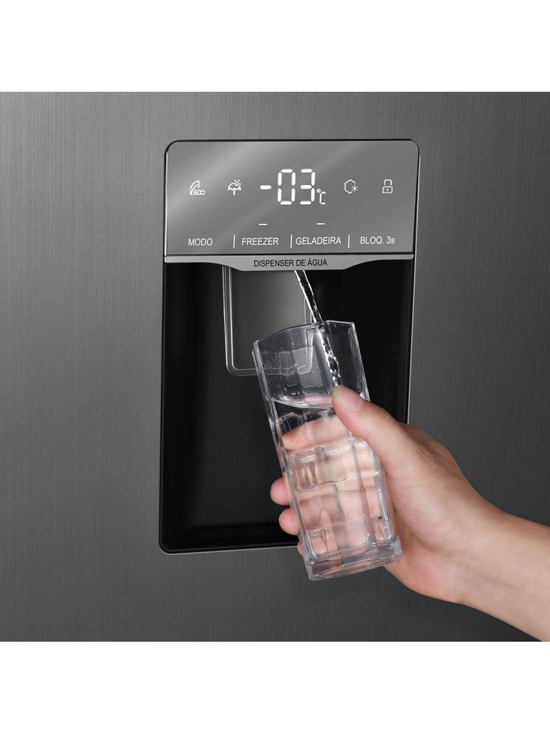 Geladeira Philco Side By Side PRF535ID Eco Inverter 434L Inox 110V