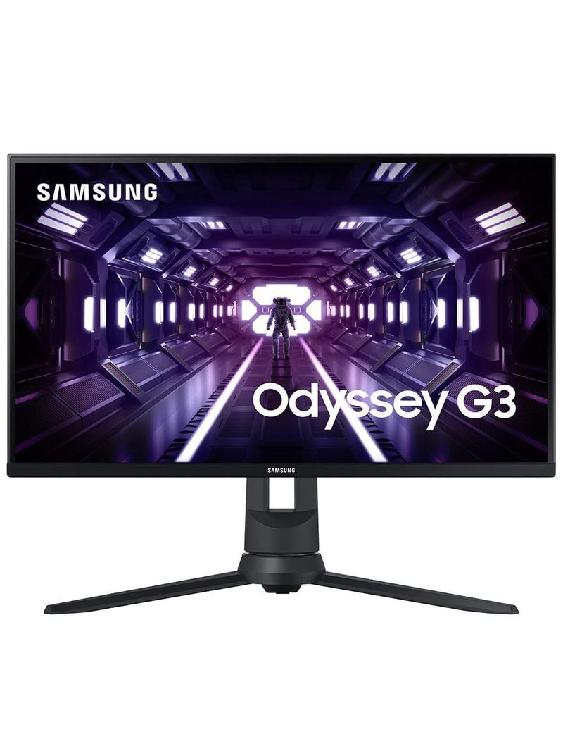 Monitor gamer samsung odyssey 24", fhd, 144 hz, 1ms, com ajuste de altura, hdmi, dp, vga, freesync, preto, série g3