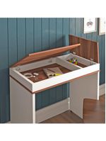 Escrivaninha artany mind com tampo duplo basculante - ipê/branco