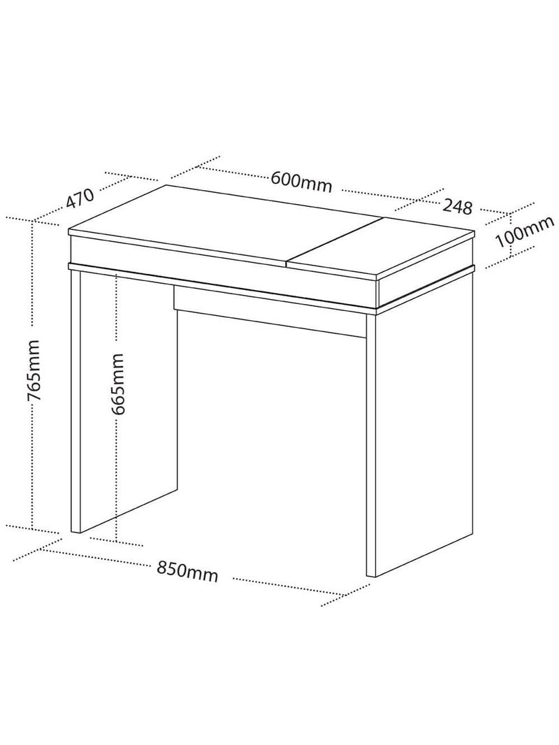 Escrivaninha artany mind com tampo duplo basculante - ipê/branco