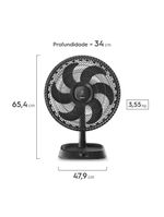 Ventilador de mesa electrolux efd40 duoforce air+ 40cm 126w 6 pás grafite