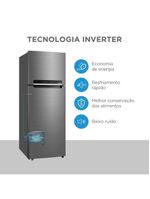 Geladeira midea frost free duplex 394l inverter inox