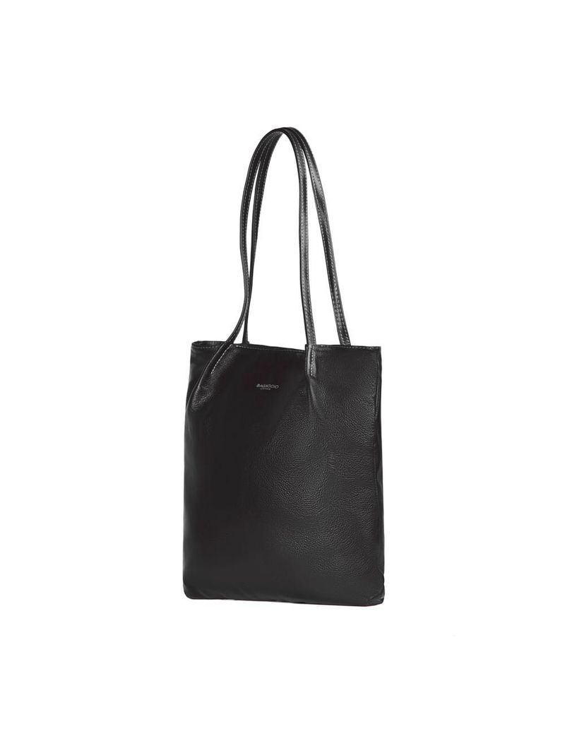 Bolsa de ombro feminina grande de couro shopping bag bg preta