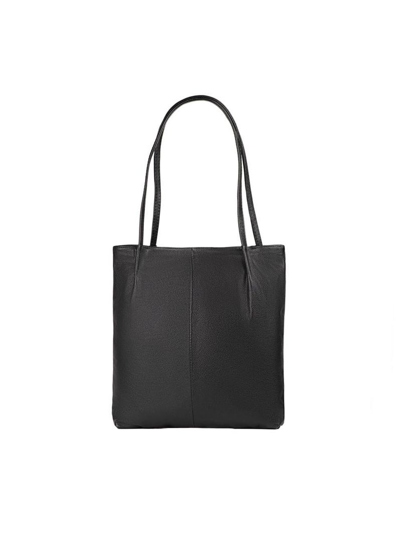 Bolsa de ombro feminina grande de couro shopping bag bg preta