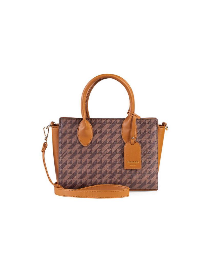 Bolsa de mão feminina média monograma bg marrom