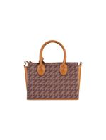 Bolsa de mão feminina média monograma bg marrom