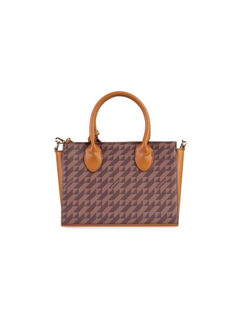 Bolsa de mão feminina média monograma bg marrom
