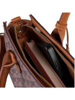 Bolsa de mão feminina média monograma bg marrom