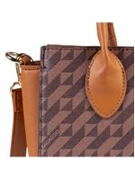 Bolsa de mão feminina média monograma bg marrom