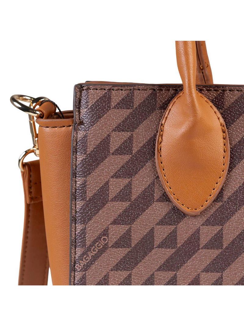 Bolsa de mão feminina média monograma bg marrom