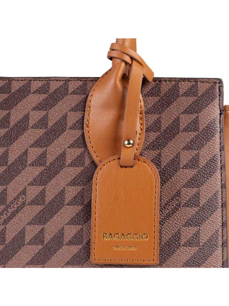 Bolsa de mão feminina média monograma bg marrom