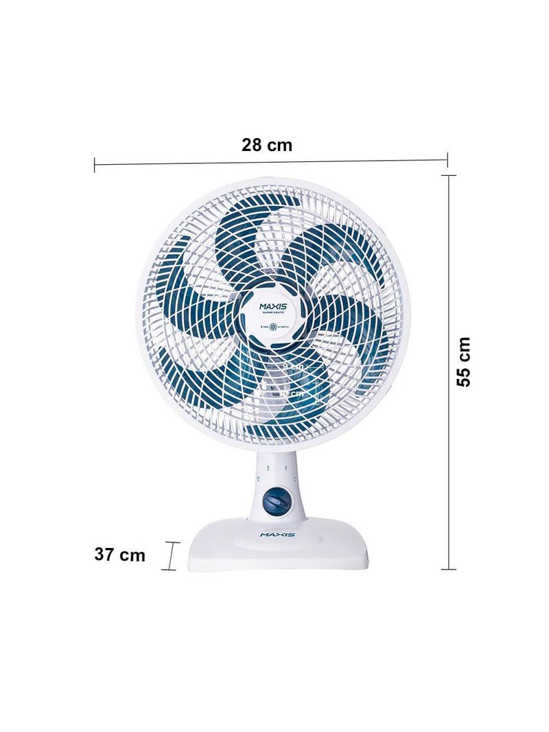 Ventilador de mesa mondial maxis v30mxw 30cm 6 pás 3 velocidades 50w branco / azul