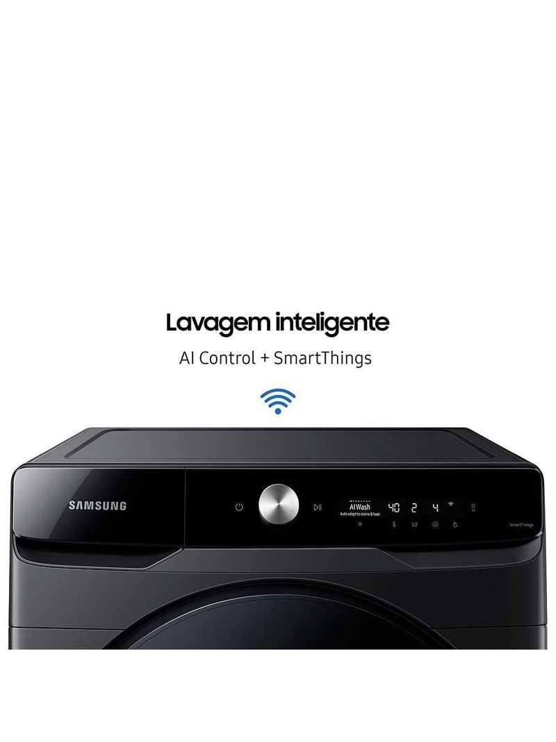 Lava e seca samsung smart wd18t com ai wash, digital inverter e ecobubble black inox - 18/10 kg
