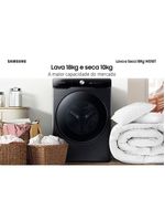 Lava e seca samsung smart wd18t com ai wash, digital inverter e ecobubble black inox - 18/10 kg