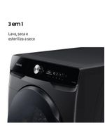 Lava e seca samsung smart wd18t com ai wash, digital inverter e ecobubble black inox - 18/10 kg